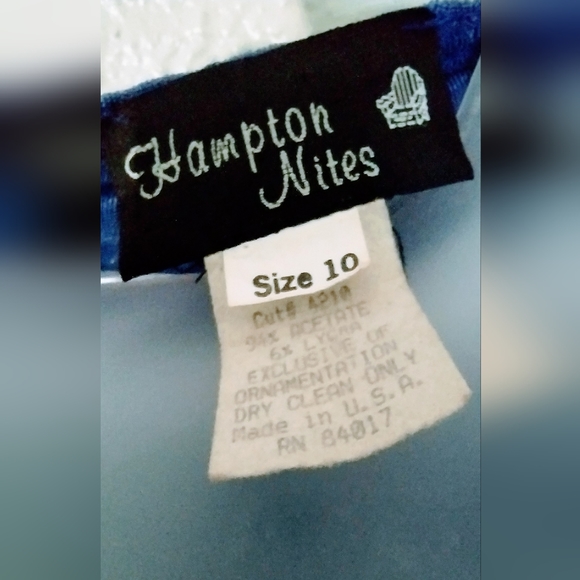 Royal Blue Embedded Floral Print Slinky Fabric Dress - Picture 4 of 5